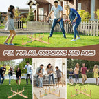 Ring Toss Game Outdoor - 33" Extra Large Outdoor Games for Adults and Family, Beechwood Giant Backyard Games, Ring Toss Game for Adults and Kids with 30 Rings & Carrying Bag