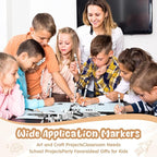 18 Pcs Line Washable Markers Bulk Black Fine Tip Markers Set Coloring Thin Tip Drawing Washable Pen for Kids Art School Classroom Back to School Gender Reveal Party Supplies, Ages 6+