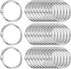 PATIKIL 1" x 1.22" Loose Leaf Binder Rings, 30 Pcs Metal Book Rings Nickel Keychain Ring for Paper Index Cards Flash Card Notebook Rings Office Home Book Binder, Silver Tone