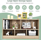 Tangkula 5 Cube Bookcase, 2 Tier Wooden Storage Open Bookshelf, Multipurpose Display Storage Cabinet for Living Room, Bedroom, Hallway, Kid's Playroom, Reading Nook (Natural)