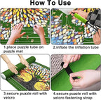 Napzy Puzzle Mat Rollup Puzzle Mats for Jigsaw Puzzles Storage Puzzles Matt Roll Up Board Saver with 8 Sorting Trays 1 Drawstring Bag Jigsaws Table for Up to 1500PCS
