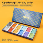 ARTISTRO Professional Metallic Watercolor Paint Set for Adults - 12 Pigment-Rich Metallic Colors, XL Pans, ASTM-I Lightfastness, High Tinting Strength Watercolor Set for Professionals made by professionals
