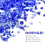 Crushed Glass for Resin Art - 3-6mm Ocean Blue, 1.5lb | Broken Glass Pieces for Crafts, Vase Filler & Fire Pit Media | Decorative Stones