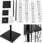 36 Pockets-360°Rotating Magazine Rack Holder Floor Comic Book Brochure Display Stand Flyer Storage Pamphlet Catalog Literature Organizer for Retail Store, Malls, Office, Trade Show Exhibition