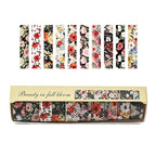 10 Rolls Blooming Flowers Washi Tape Set Floral Arts Adhesive Tapes Colorful Garden Decorative Masking Tape Sets for Craft, Kids, Scrapbook, DIY, Gift Wrapping (3-Blooms)