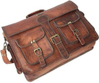 cuero Leather Messenger Bag for Men, 18 Inch Laptop Crossbody, Handmade Leather Shoulder Satchel Bag for Men, Full Grain Business Briefcase for Office/Work/Travel - Vintage Brown