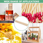 10-Pack Wood Square Dowel Rods, 25/64 x 6 Inch Unfinished Wooden Square Dowel Rod, Hardwood Square Dowel Sticks for Crafts/DIY Projects/Models Making [Wood Color]