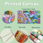 Joyhoor Cross Stitch Kits for Beginners Stamped Cross-Stitch Supplies Needlework preprint Embroidery Kits for Adults DIY Needlepoint Kits Embroidery Patterns 11CT-Late Autumn Elk 16x20 inchs