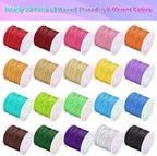 Cridoz 20 Rolls Wax String for Bracelet Making, Waxed Thread Bracelet Cord, Waxed Polyester Cord Bracelet Rope for DIY Bracelets, Necklace and Macrame