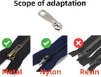 AKTIOIN Metal Zipper Repair Kit for Jackets, Luggage, Bags, Backpack, No Sewing Required Detachable Zip Heads Zipper Pull Replacement (#8 Silver)