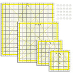 Quilting Rulers, Acrylic Quilt Ruler,4 Square Fabric Cutting Ruler (4.5"X4.5", 6"X6", 9.5"X9.5", 12.5"X12.5"), Quilting Templates with Non Slip Rings. (Yellow)