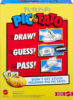 Mattel Games Pictionary Pic-Tato Hot Potato Game, Talks and Plays Music, Family Game for Kids, Adults with Erasable Markers and Boards