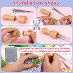 Mayboos Needle Felting Kit, 42 Colors Wool Roving Set, Needle Felting Kit with Felting Tool and Foam Mat Needle Felting Supplies for Home Decoration Felted