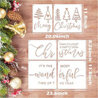 Christmas Stencils for Door Mats Reusable Large Doormat Stencils for Painting Christmas Stencil Merry Christmas Tree Templates for Doormats Wood Sign Door Hang Crafts (lets10)