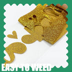 Golden Glitter HTV Heat Transfer Vinyl, 12" x 8ft lron on Vinyl, for T-Shirt Ironing, Vinyl HTV Easy to Cut and Weed, The Best Choice for DIY Creativity. (Golden, 12" x 8ft)