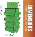 TORCHED DISPLAYS 4-Sided Rotating Display Stand - Craft Shows, Trade Shows, Markets - Small & Medium-Sized Items like Stickers, Postcards, Coasters, Note Pads, Napkins, Easy to Assemble (Green)