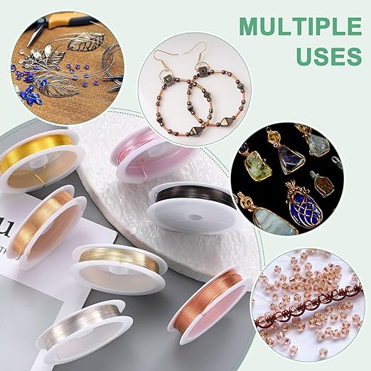 0.3 mm/28 Gauge Copper Wire for Jewelry Making, 49.2FT Copper Beading Craft Wire for Jewelry/Weaving/DIY Crafting/Planting, Color-Retaining [15M, Rose Gold]