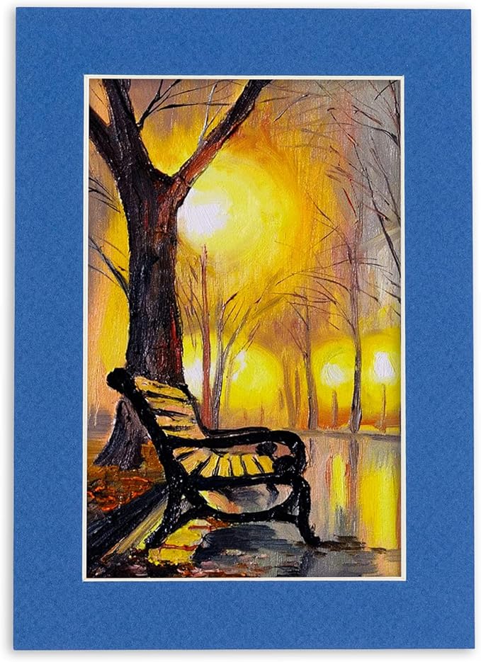 5x7 Mat for 8.5x11 Frame - Precut Mat Board Acid-Free Royal Blue 5x7 Photo Matte For a 8.5x11 Picture Frame, Premium Matboard for Family Photos, Show Kits, Art, Picture Framing, Pack of 100 Mats