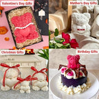 Extra Large Rose Bear Silicone Molds,3D Teddy Bear Candle Making Molds,Epoxy Resin Molds,for DIY Handmade Soaps, Women Gifts,Valentine Gifts, Birthday Gifts,Wedding Gift,Home Decor Crafts