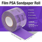 60 Grit PSA Purple Film Ceramic Sandpaper Roll, 2-3/4" Wide Continuous 10 Yard Longboard Sanding Roll Wet Dry Sanding Blocks Self Adhesive Sticky Back Sanding Sheets for Woodworking Automotive