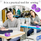 Waydress 2 Pieces Magnetic Pin Holder Sewing Pincushion Round Paper Clip Holder Magnetic Cushion Sewing Pin Push Hairclip Storage Case Needle Cushion for Sewing DIY Project(Purple)
