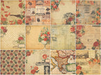 Vintage Scrapbook Paper 12 ×12 - 24Sheets Double-Sided Retro Rose Patterned Paper Junk Journaling Scrapbooking CardStock Papers Pad for Cardmaking DIY Origami Craft Papers.