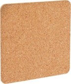 Juvale Square Cork Tiles - 50 Pack, 3.7 x 3.7 in, 1.5 mm Thick, Brown - Adhesive Cork Backing for Coasters & DIY Projects - Craft Supplies for Adults