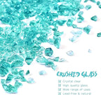 Crushed Glass for Resin Art - 3-6mm Turquoise, 1.5lb | Broken Glass Pieces for Crafts, Vase Filler & Fire Pit Media | Decorative Stones