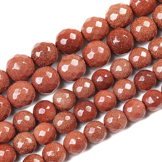 45pcs 8mm Natural Gold Sandstone Beads Faceted Stone Energy Healing Beads for Jewelry MakingDIY Bracelet Necklace Accessories 15" (8mm, Faceted Gold Sandstone)