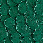 PONATIA 50 Pcs Emerald Green Wax Seal Stickers - Self- Adhesive Wedding Seal Stickers, Perfect for Invitation Cards, Envelopes Christmas Cards, Gift Wrapping, Party Menu Decor