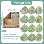 Scrapbook Paper 12x12 inch, 24 Sheets DIY Origami Decorative Craft, Double sided printing, Photo Album Decor Wooden-free Paper for Gift Wrapping Card Making Collage Album Decorative (Green)