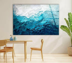 My Photostation.com 48Wx32H'' Blue Waves Abstract Glass Wall ArtTempered Glass Printing Wall Decor Large Wall Art Wall Hangings