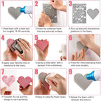 BAOFALI 8 Pcs Large Stamping Foam Grey Moldable Heart Foam Stamps Plastic Dry Foam Stamp Pad Cut and Dry Foam Stamping Foam Block for Sculpture, Modeling, DIY Arts and Handicrafts Projects