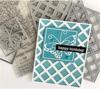 Cutting Dies Metal Stencils Scrapbooking Tools Flowers Lace Frame DIY Embossing Template for Paper Card Making Album Arts Crafts Supplies (Square Hollow background-11.1x14.3cm)