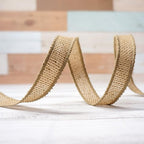 CT CRAFT LLC Burlap Fabric Wired Ribbon 3/4" x 20 Yards Natural Color for Christmas Home Wedding Decor Gift Wrapping Tree Topper Bow Wreath Bouquet DIY Crafts