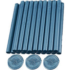 Gray Blue Wax Seal Sticks, ONWINPOR 20pcs Glue Gun Waxs Sealing Sticks for Waxseal Stamp, Wedding Invitations, Mini Waxing Seals Gunsticks Suit to 0.28'' Glue Gun(Gray Blue)