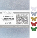 Cardstock Warehouse Diamond Print Inkjet Glitter-Premium Silver Glitter Cardstock Paper – 15 Sheets, 8.5 x 11" - 104 lb/280 GSM for Inkjet Printing, Die-Cutting, Card Making, Crafts, and DIY Projects