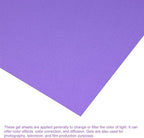 DMiotech 4Pcs Correction Gel Light Filter Overlay Transparent Plastic PVC Sheets Matte Purple for Photo，Film,Video