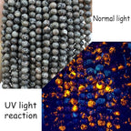 8MM 90pcs Natural Flame Yooperlite Stone Energy Beads Round Loose Beads for Jewelry Making DIY Bracelet Necklace 2 Strands 32"