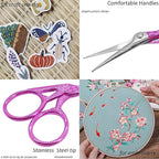 BIHRTC Little Bird Scissors 3.6Inch Sewing Scissors with Artificial Leather Cover Craft Scissor Shears for Crafting Threading Cross Stitch Cutting Art Work DIY Tool