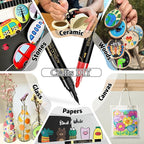 Art+soul 24 Colors Acrylic Paint Pens-Dual Tip Markers, Vibrant, Long Lasting Colors that Dry Quickly, Ideal for Canvas, Paper, Glass, Ceramic, Wood, and Rock
