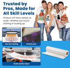 DTF Transfer Film Roll 13inch x 328ft – Instant Hot & Cold Peel – Double Matte Anti-Static Coating – Premium Heat Transfer Film for Vibrant Colors & Durable Prints – Works with All DTF Printers