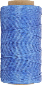 PATIKIL 284 Yard Flat Waxed Thread 150D 1mm Leather Sewing Cord for Repairing Shoes Bags Wallets Jewelry Making DIY Leather Craft, Bright Blue