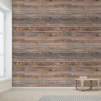 wall26 Horizontal Brown Vintage and Retro Wood Textured Paneling, Wall Mural, Removable Wallpaper, Home Decor - 96x144 inches