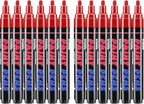 Red Paint Pens Paint Markers - 12 Pack Permanent Quick Dry Waterproof Marker Pens for Rocks Wood Fabric Plastic Canvas Glass Mugs Metal Tire Stone