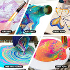 Funto Acrylic Pouring Paint Set, 36 Bottles, with Silicone Oil, High Flow, Pre-Mixed, Art Supplies for Pouring on Canvas, Glass, Wood, Tile, Rocks
