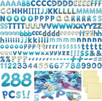 221 Pcs Bulletin Board Letters Round Alphabet Number Punctuation Symbol Combo Letter Cutouts Classroom Decoration for School Classroom Chalkboard Poster Board(Ocean Round)