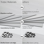 Trotec | Metallic Looking Acrylic Sheet | 12"x20"x1/16, 4 Pcs | Brushed Silver/Black | Metallic Finish - Scratch Resistant for Laser Engraving & Cutting,Printing,Glowforge,Name Plate | USA Made