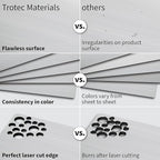 Trotec | Metallic Looking Acrylic Sheet | 12"x24"x1/16, 4 Pcs | Brushed Silver/Black | Metallic Finish - Scratch Resistant for Laser Engraving & Cutting,Printing,Glowforge,Name Plate | USA Made