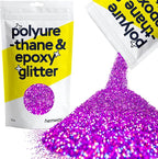 Hemway Polyurethane & Epoxy Resin Glitter 100g / 3.5oz Metallic Crystal Flake Additive for Flooring Jewelry Tumblers Glass Pigment - Fine (1/64" 0.015" 0.4mm) - Purple Holographic